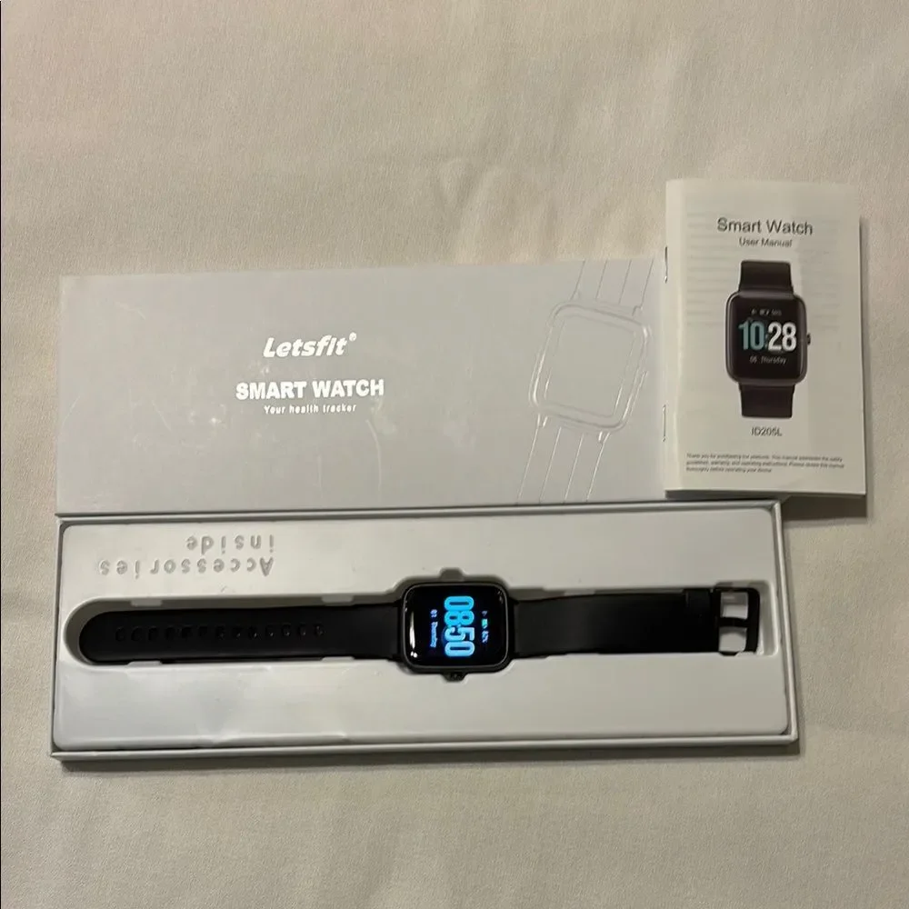 Sleek Black Smartwatch with Digital Display